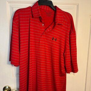 Men's Playoff Under Armour Polo Shirt, Red, size XL